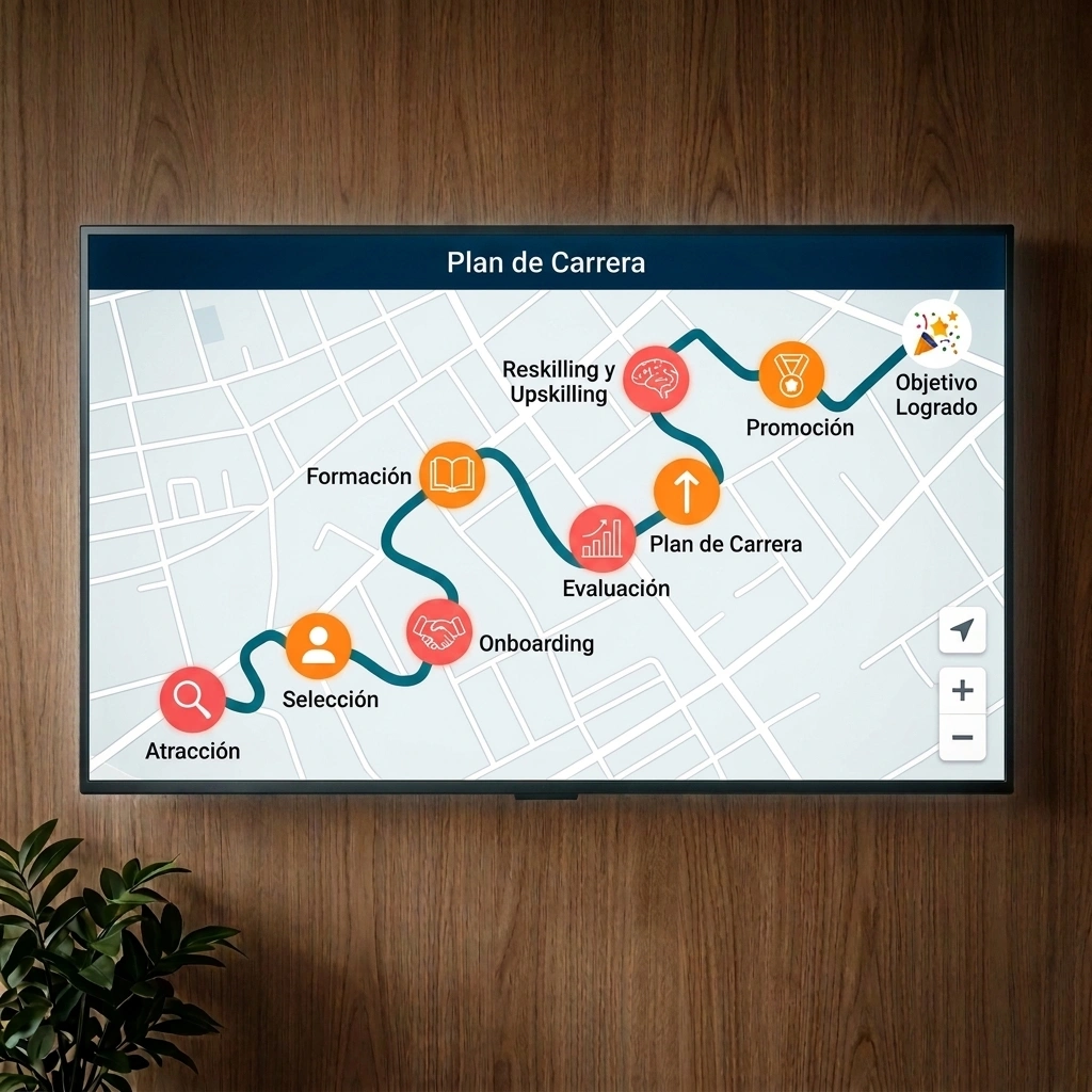 mapa de ruta sobre la carrera profesional del talento